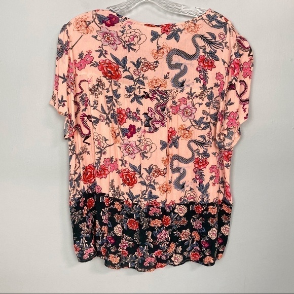 𝅺hippie Laundry Floral Dragons Tassel Tie Shirt - Picture 15 of 15